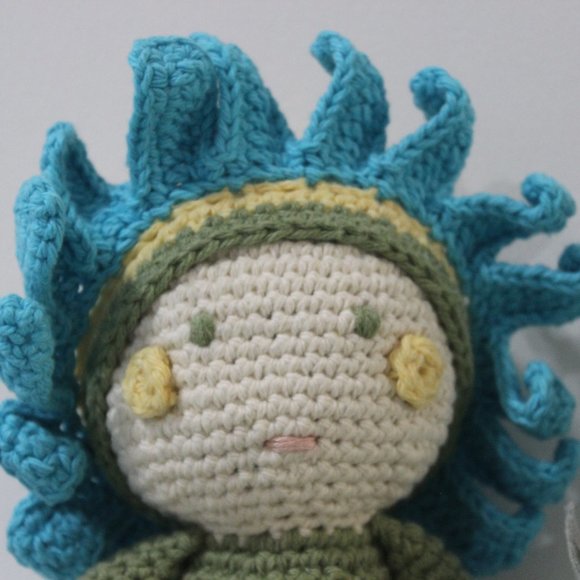 Sunflower Crochet Baby Doll OOAK Handmade HANDCRAFTED - Picture 6 of 6